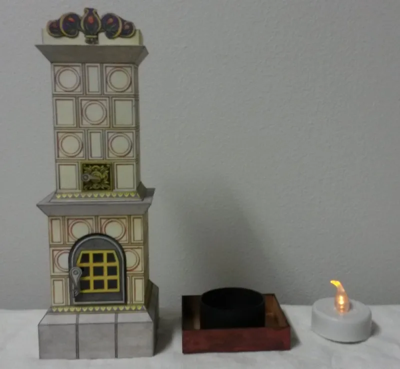 Papierový model Izbová kachľová pec - pokladnička